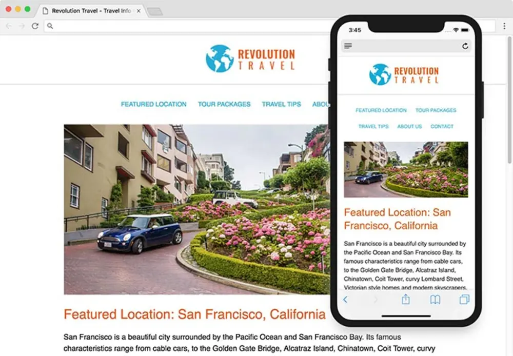 Coffee website coded with background images and icons
